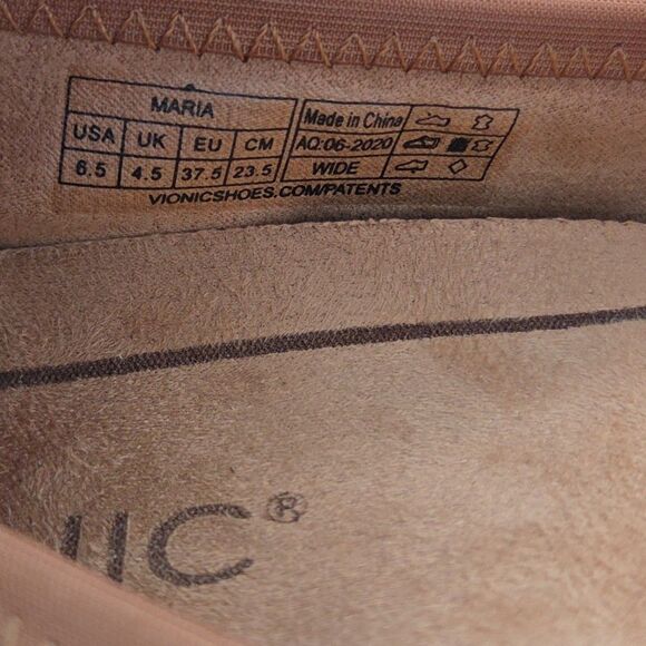 Vionic Maria Suede Ballet Flats Toffee Size 6.5W Wide Women’s Comfort Shoes - Picture 9 of 9